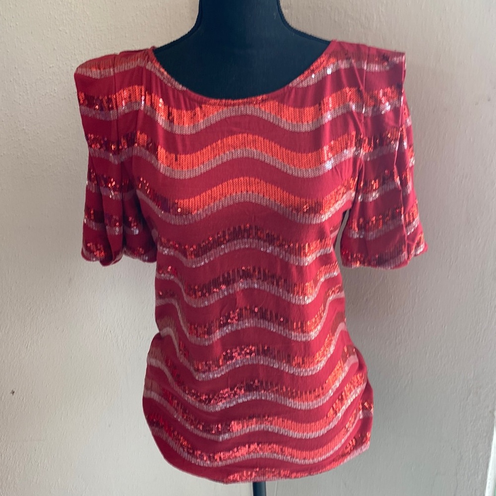 Red sequin Top
